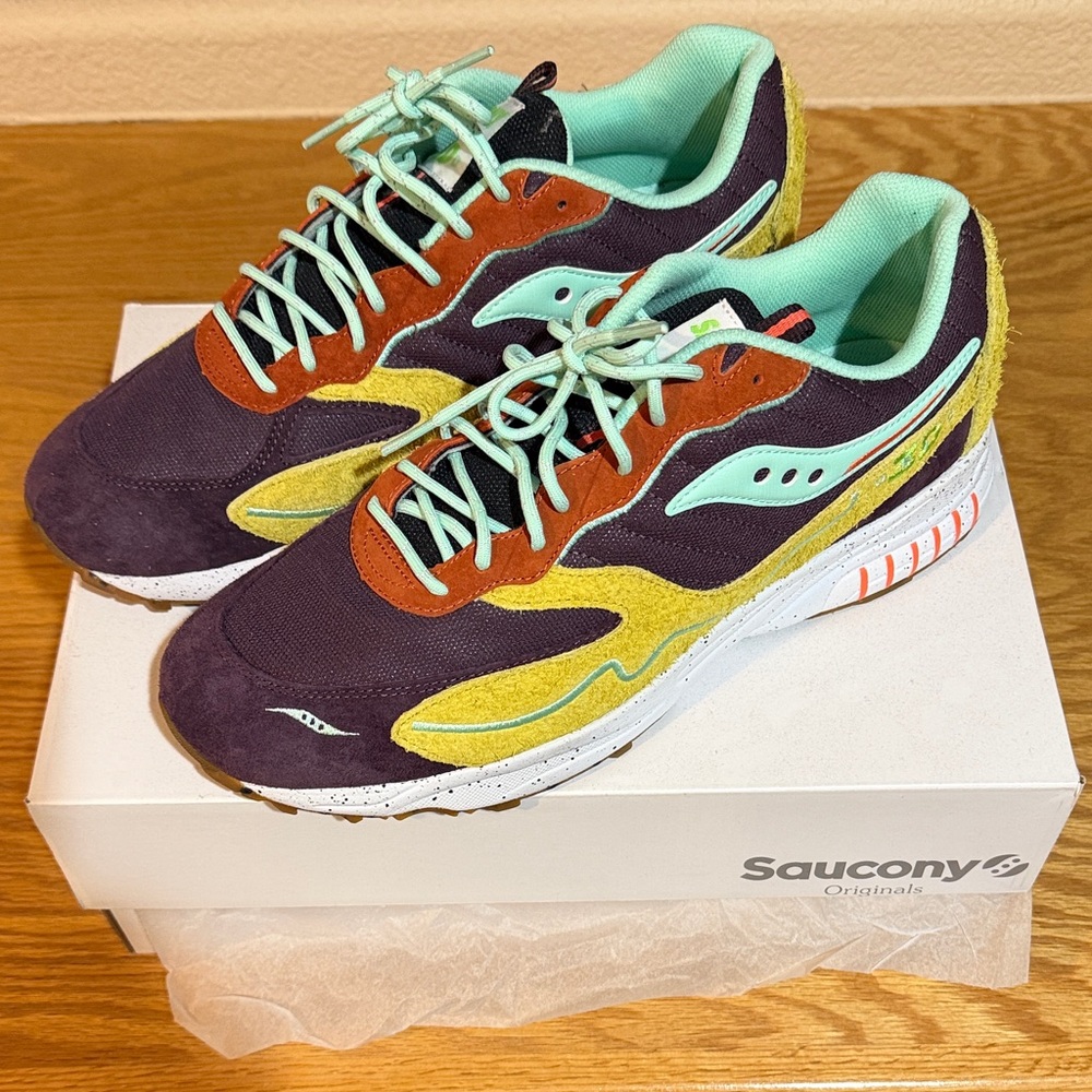 Saucony 3D Hurricane Multicolor Suede Sneakers - Picture 2 of 7